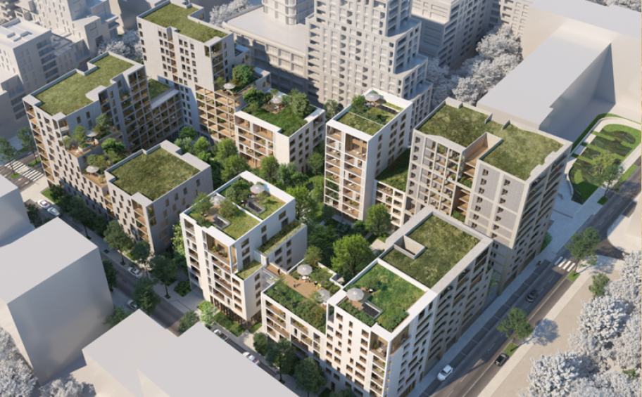 Eiffage Construction réalise pour le compte d’Eiffage Immobilier, un ensemble de 9 immeubles de logements au sein de la ZAC des Girondins à Lyon