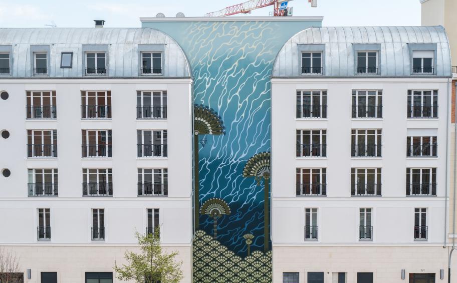 Charte « 1 immeuble, 1 œuvre » : à l’initiative d’Eiffage Immobilier, une fresque monumentale peinte à Clamart